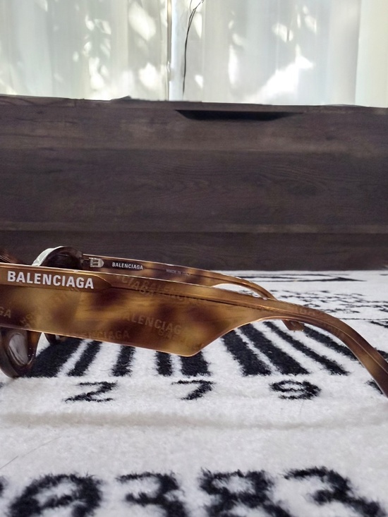 Balenciaga BB0097S 003 BROWN All Over Logo Modern Cat Eye Unisex Sunglasses main image 12